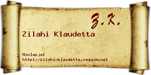 Zilahi Klaudetta névjegykártya